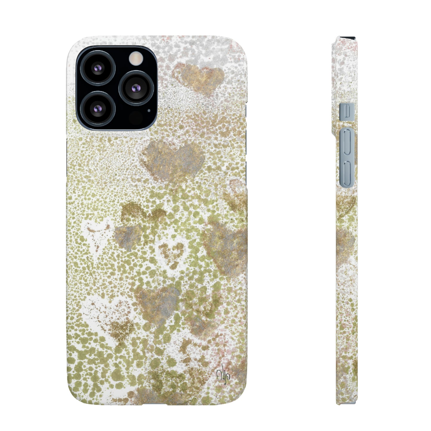 iPhone Samsung Galaxy Pixel5G Snap Case Phone Case Green Hearts - Alja Design