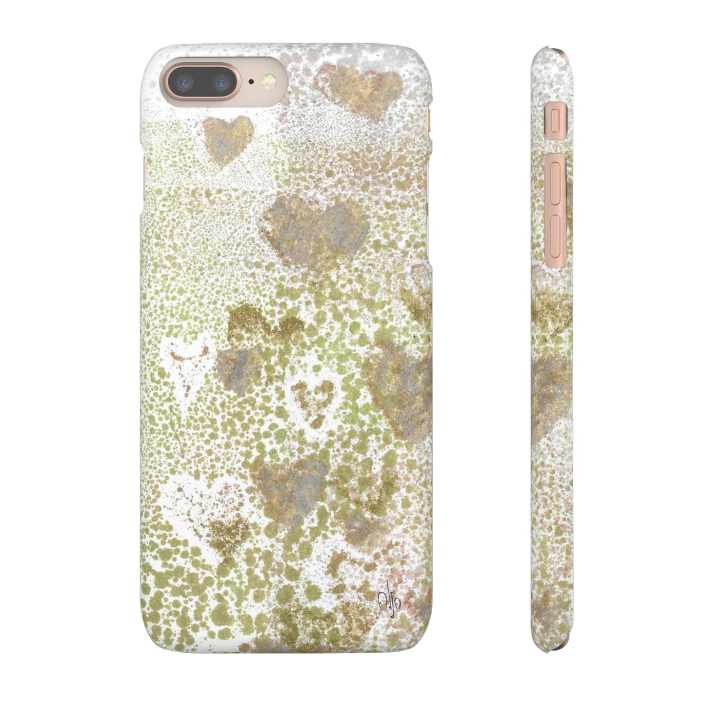 iPhone Samsung Galaxy Pixel5G Snap Case Phone Case Green Hearts - Alja Design