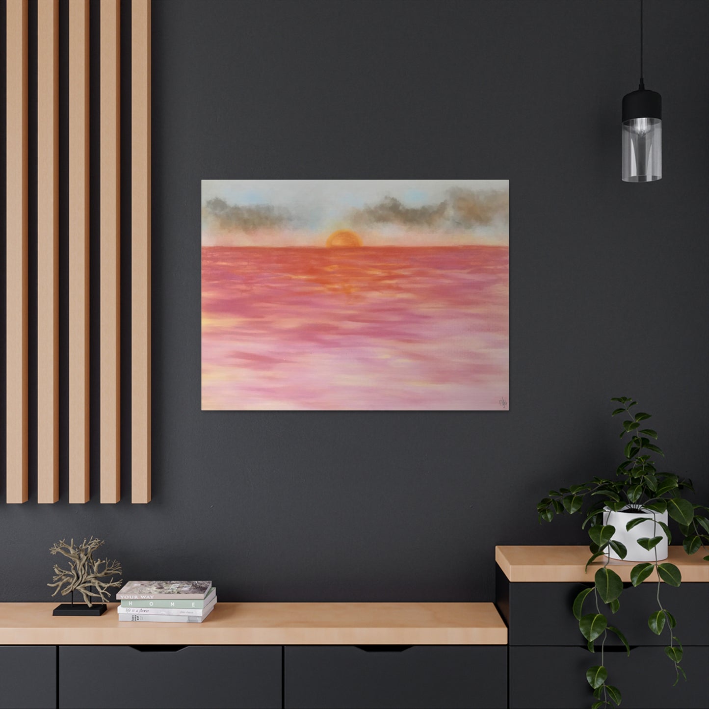 Red Sunset Canvas Print - Alja Design