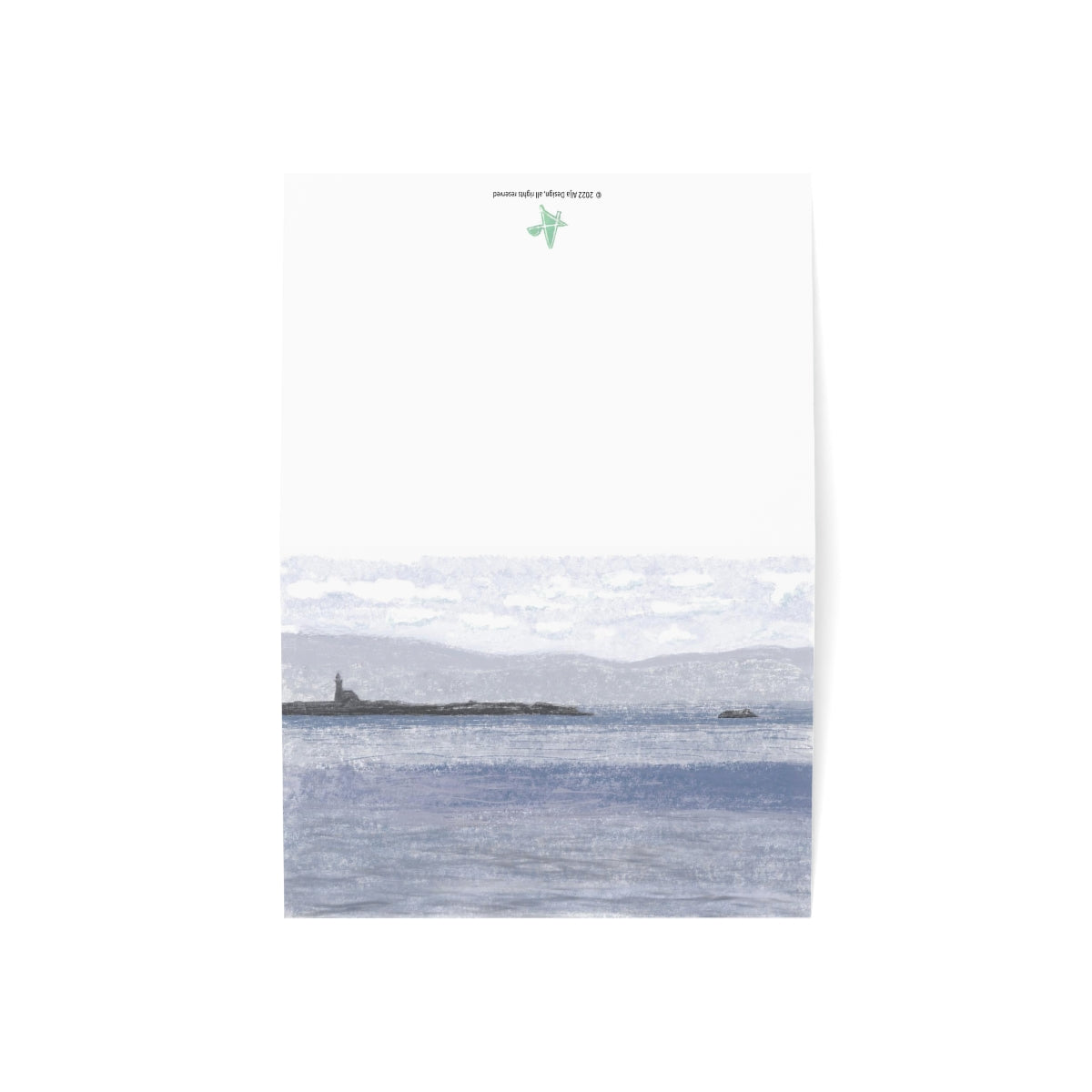 Lighthouse Point Folded Greeting Card - Alja Design
