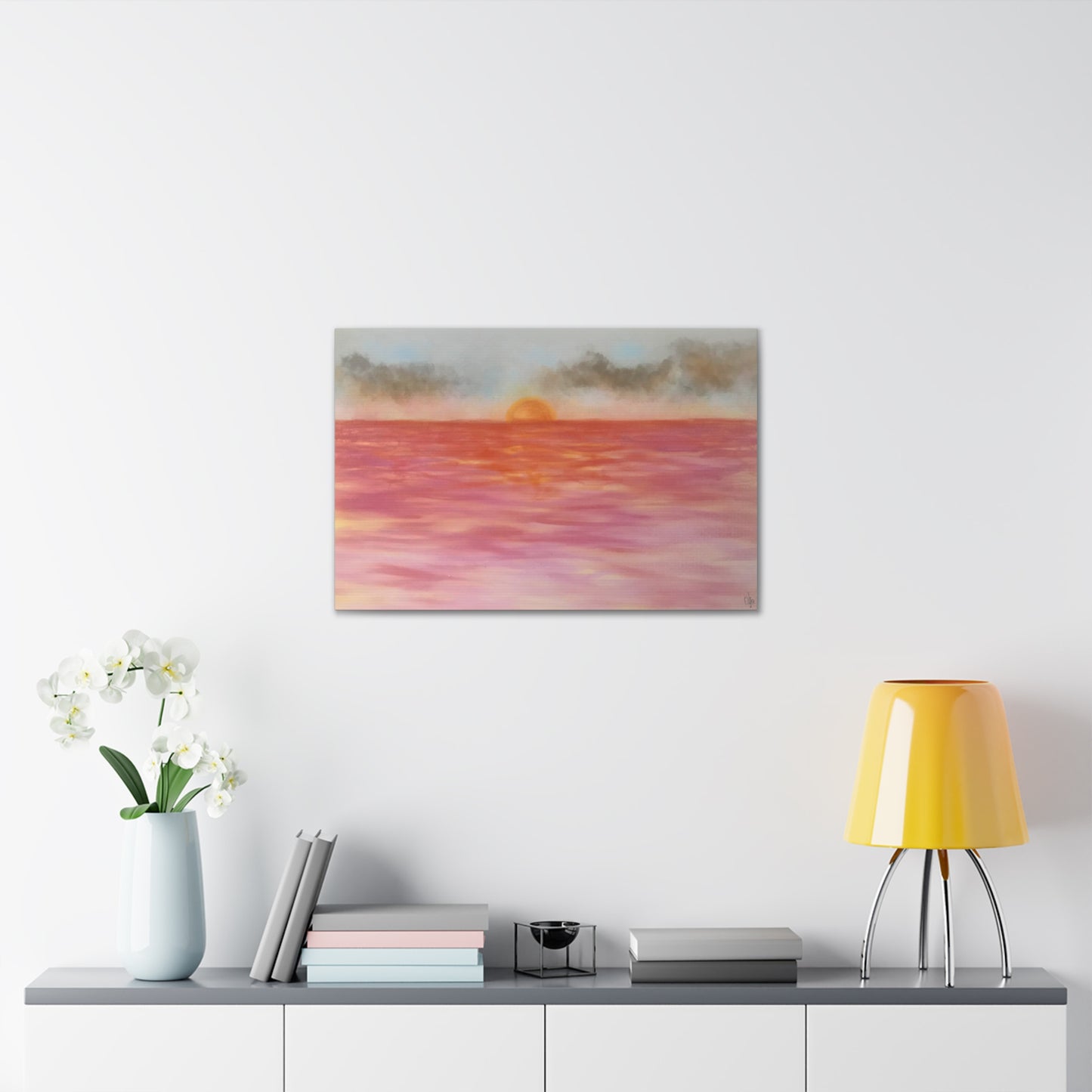 Red Sunset Canvas Print - Alja Design