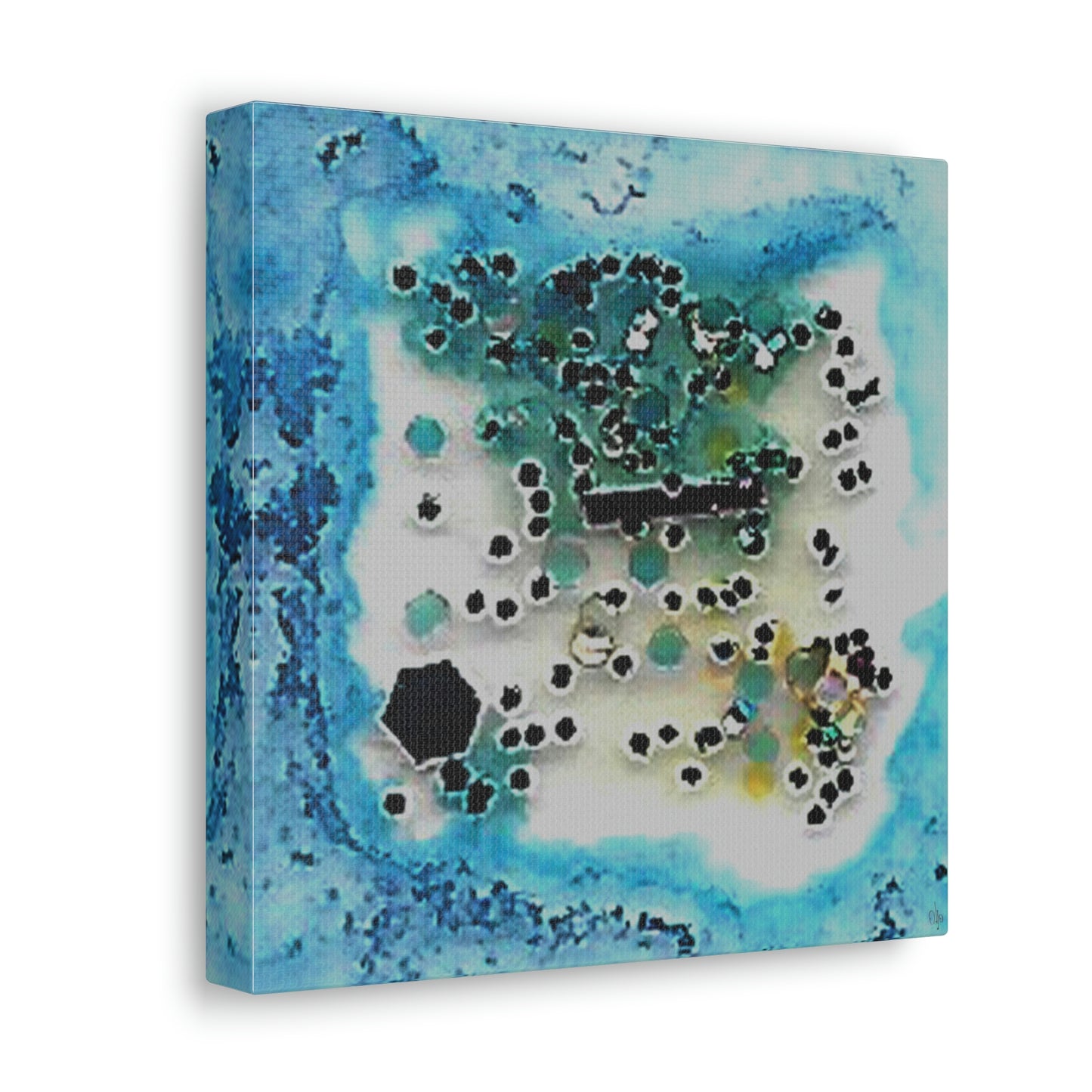 Fractal Blue 1 Canvas Print - Alja Design
