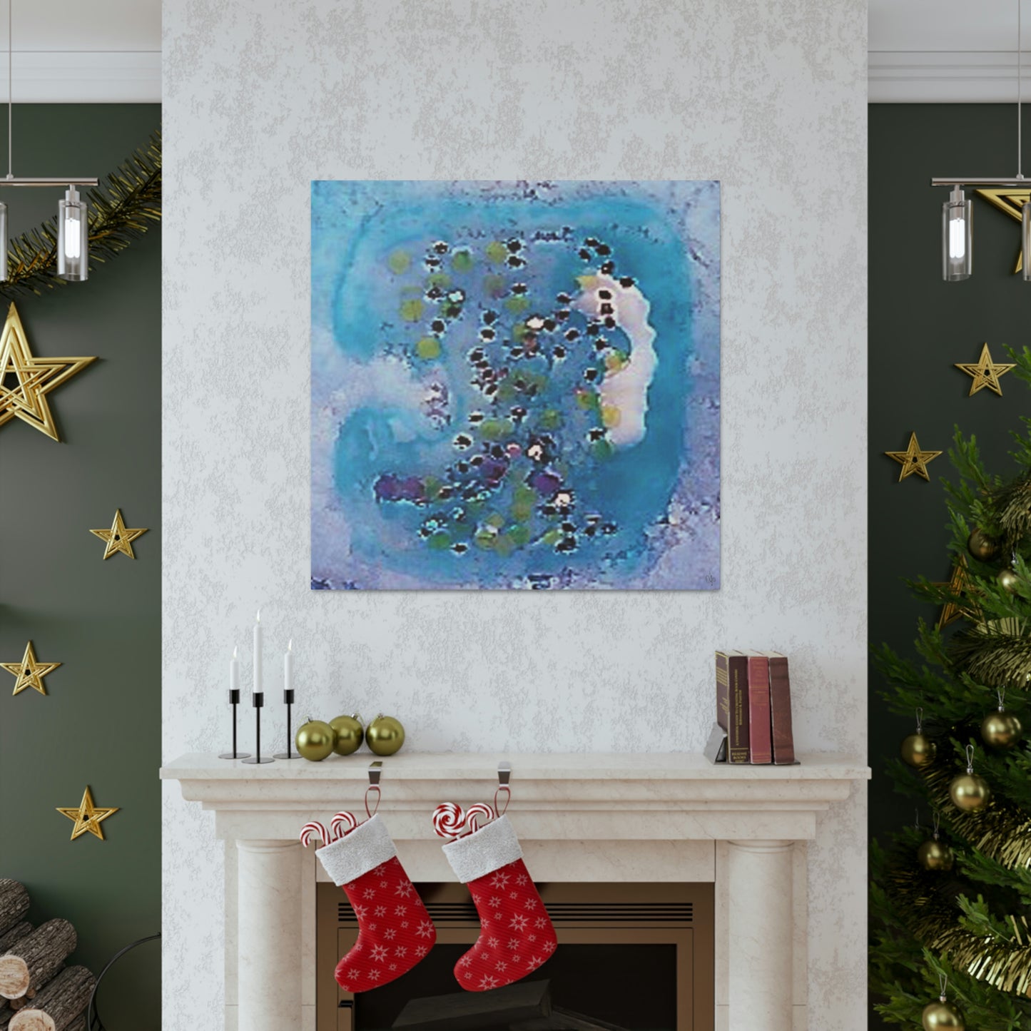 Fractal Blue 12 Canvas Print - Alja Design