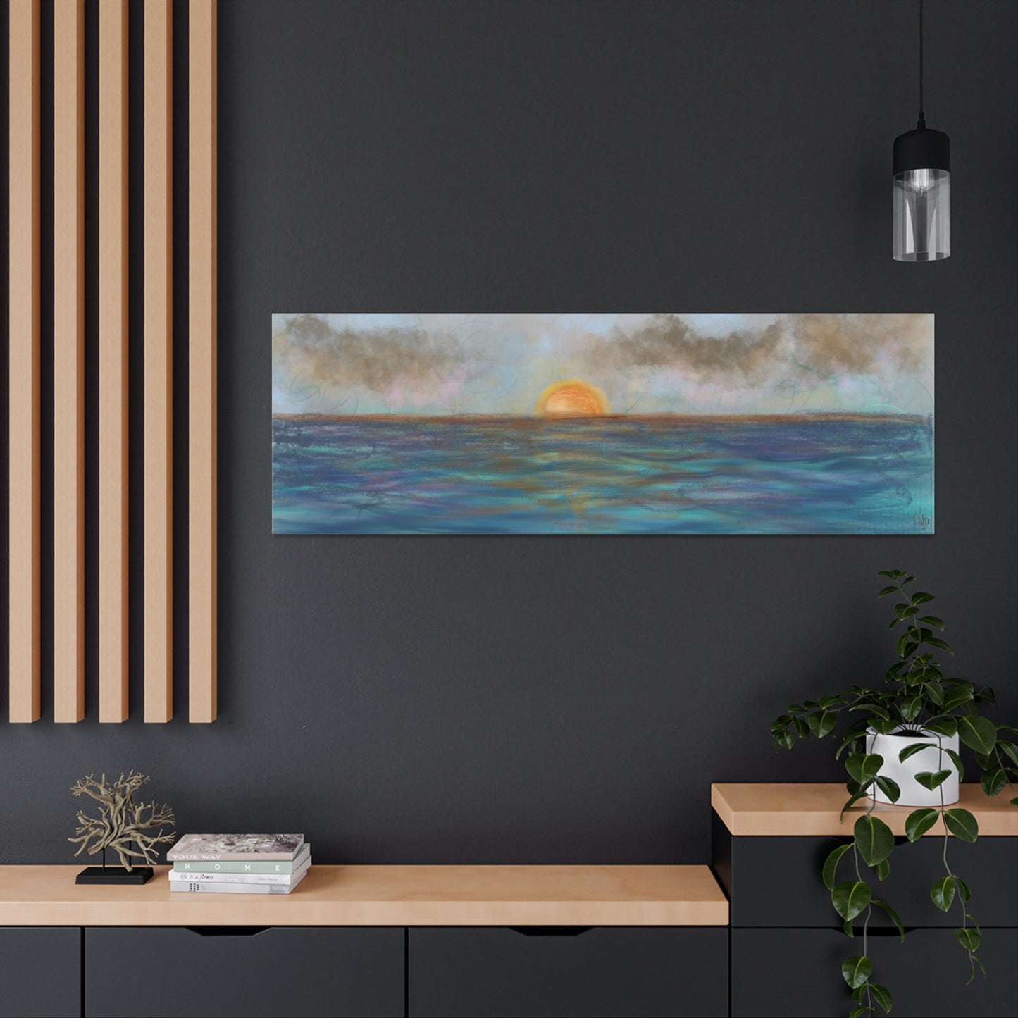 Blue Sunset Canvas Print - Alja Design