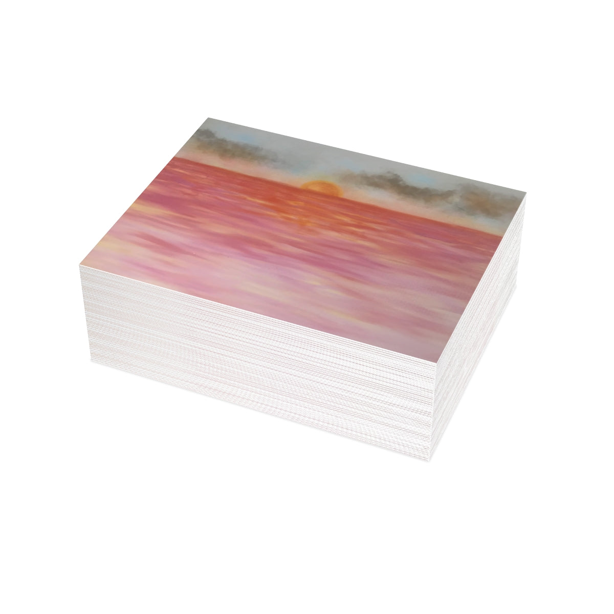 Red Sunset Folded Greeting Card