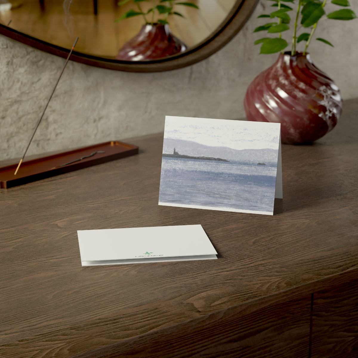 Lighthouse Point Folded Greeting Card - Alja Design