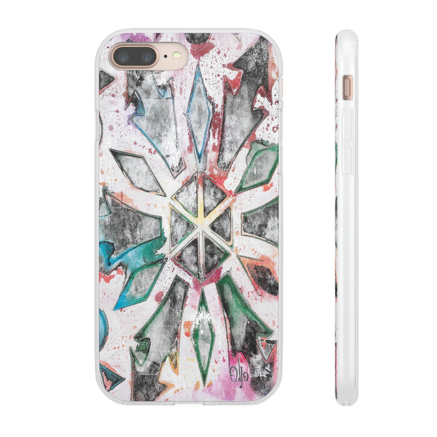iPhone and Samsung Galaxy Flexi Phone Case Green Ice - Alja Design