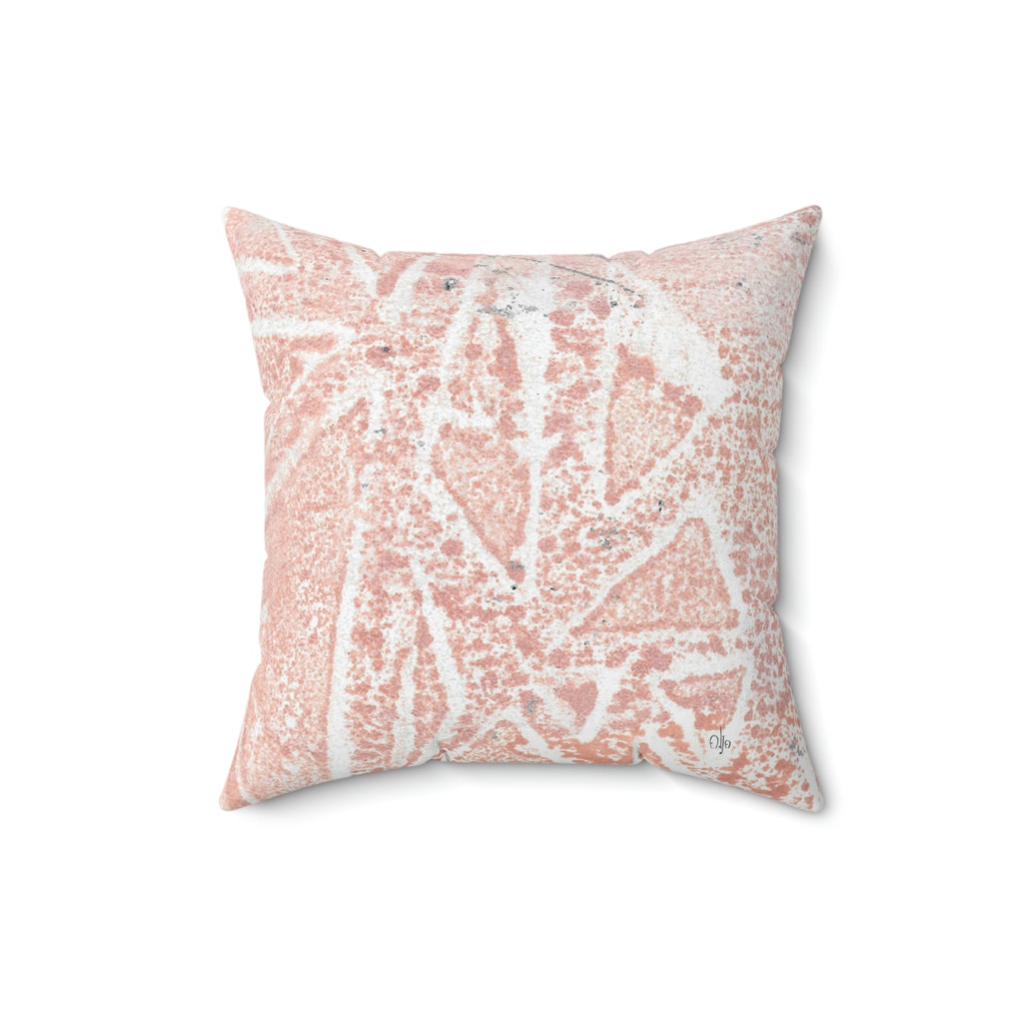 Red Triangles Square Pillow - Alja Design