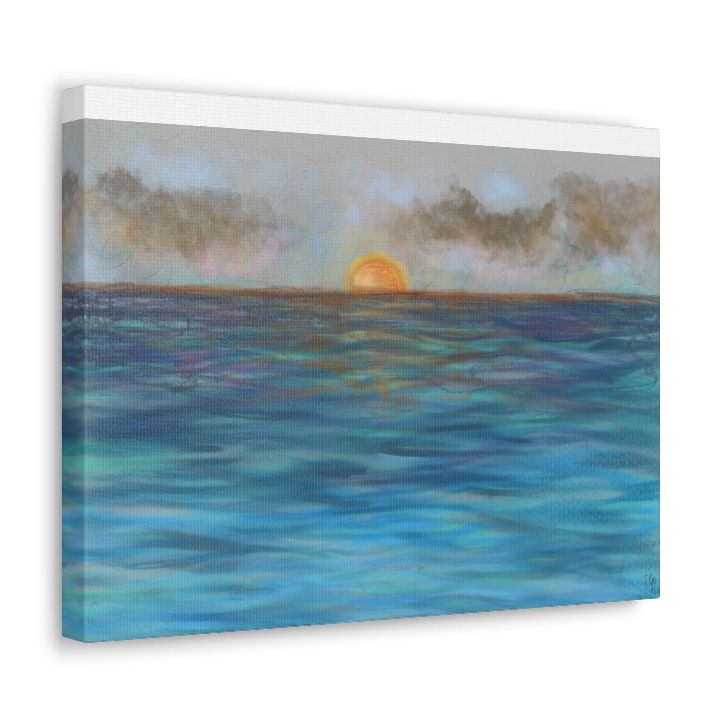 Blue Sunset Canvas Print - Alja Design