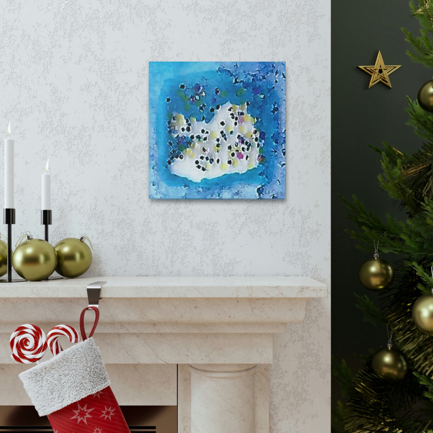 Fractal Blue 13 Canvas Print - Alja Design
