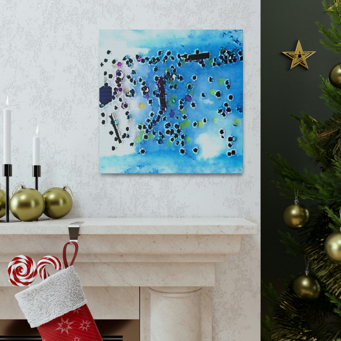 Fractal Blue 4 Canvas Print - Alja Design