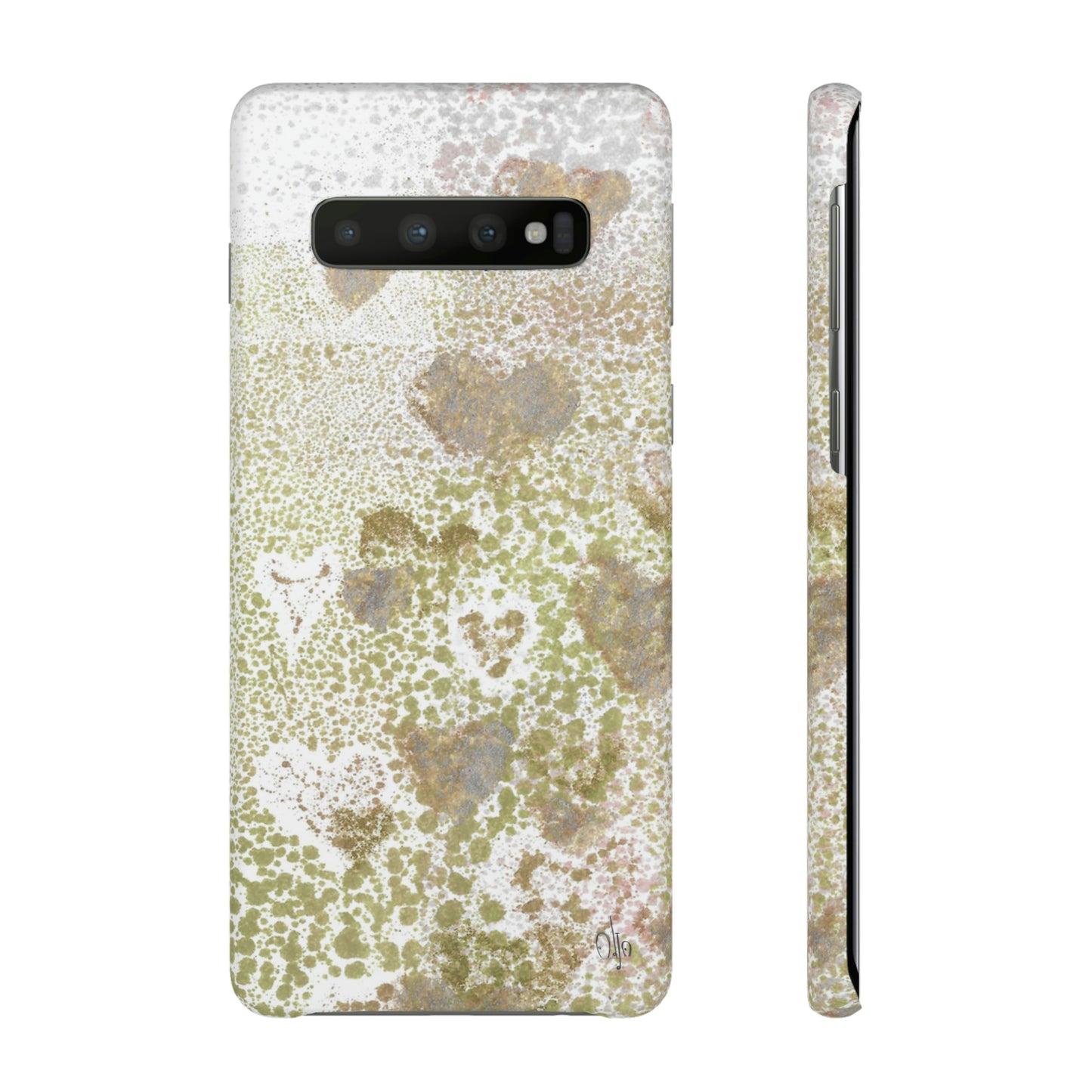 iPhone Samsung Galaxy Pixel5G Snap Case Phone Case Green Hearts - Alja Design