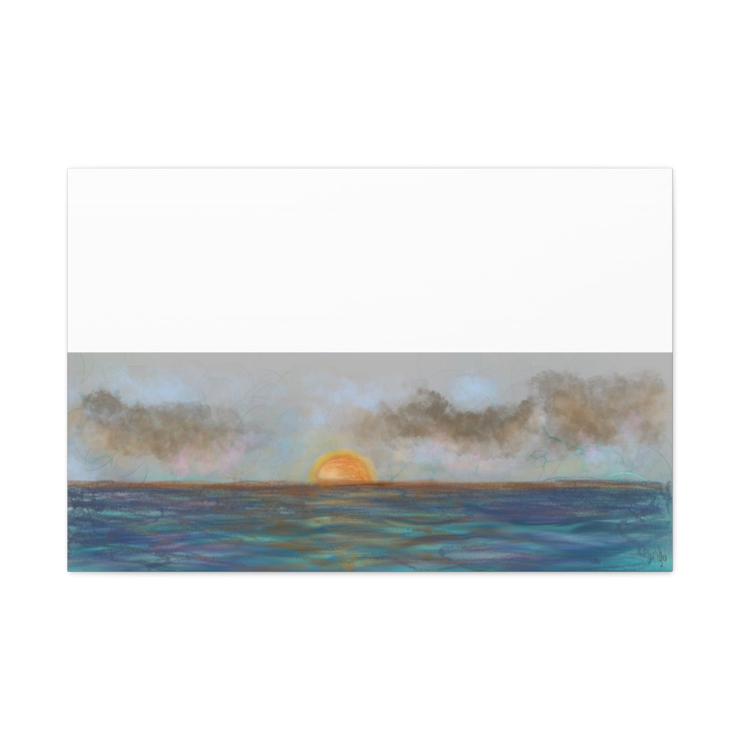 Blue Sunset Canvas Print - Alja Design