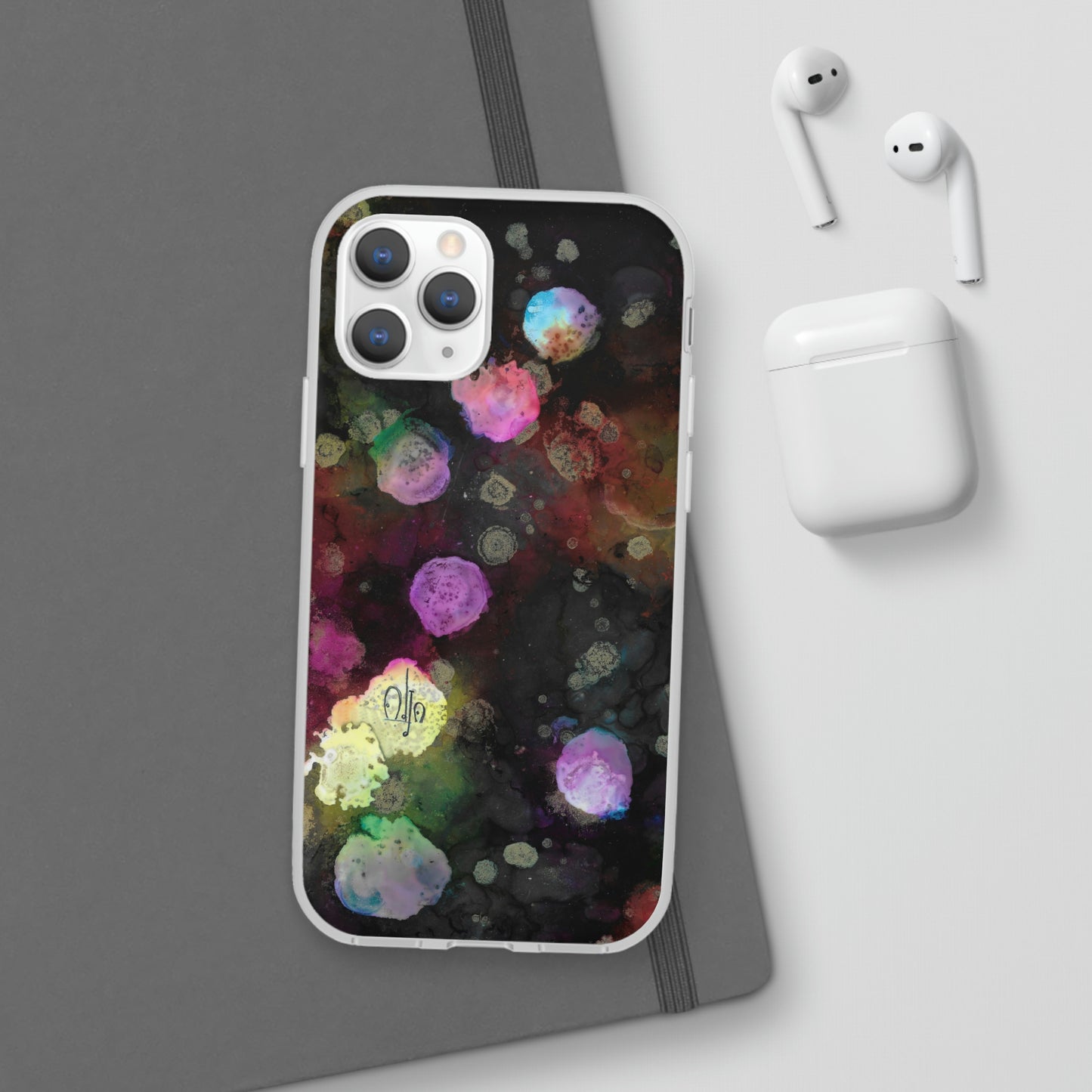 iPhone and Samsung Galaxy Flexi Phone Case Black Space - Alja Design