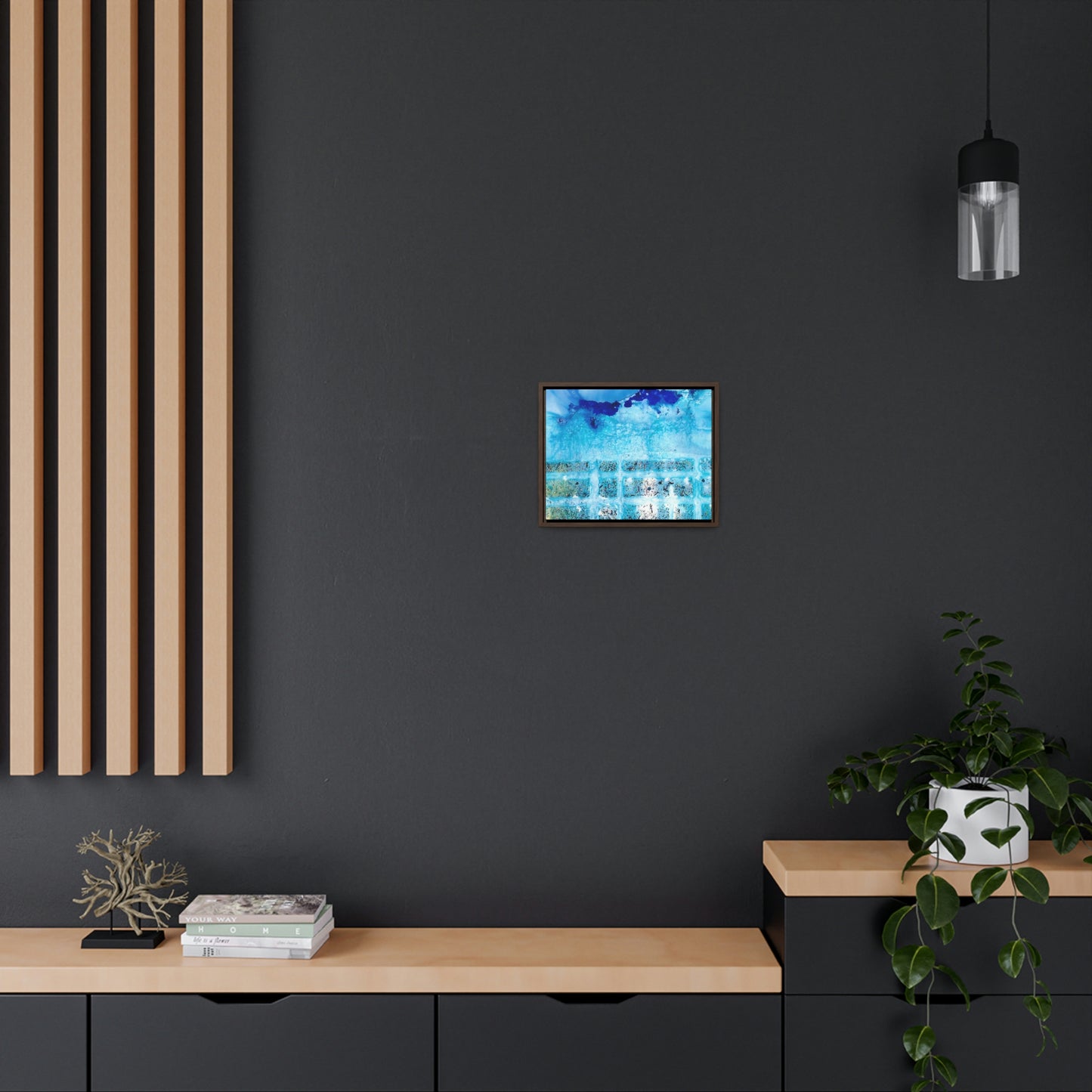 Blue Ice 8 Framed Canvas Print - Alja Design