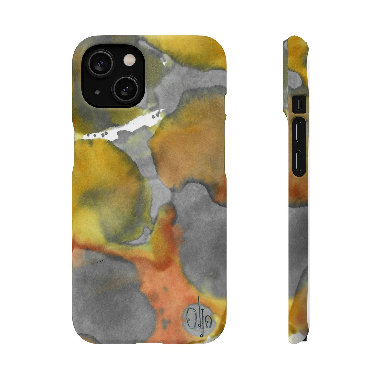 iPhone Samsung Galaxy Pixel5G Snap Case Phone Case Yellow Volcano - Alja Design