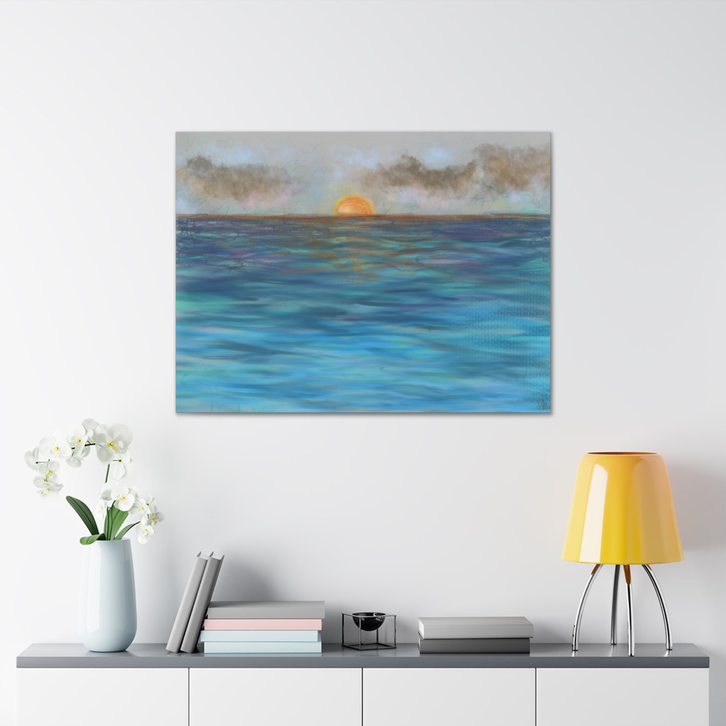 Blue Sunset Canvas Print - Alja Design