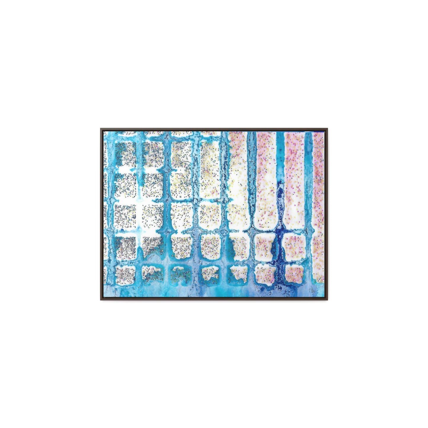 Blue Ice 13 Framed Canvas Print - Alja Design