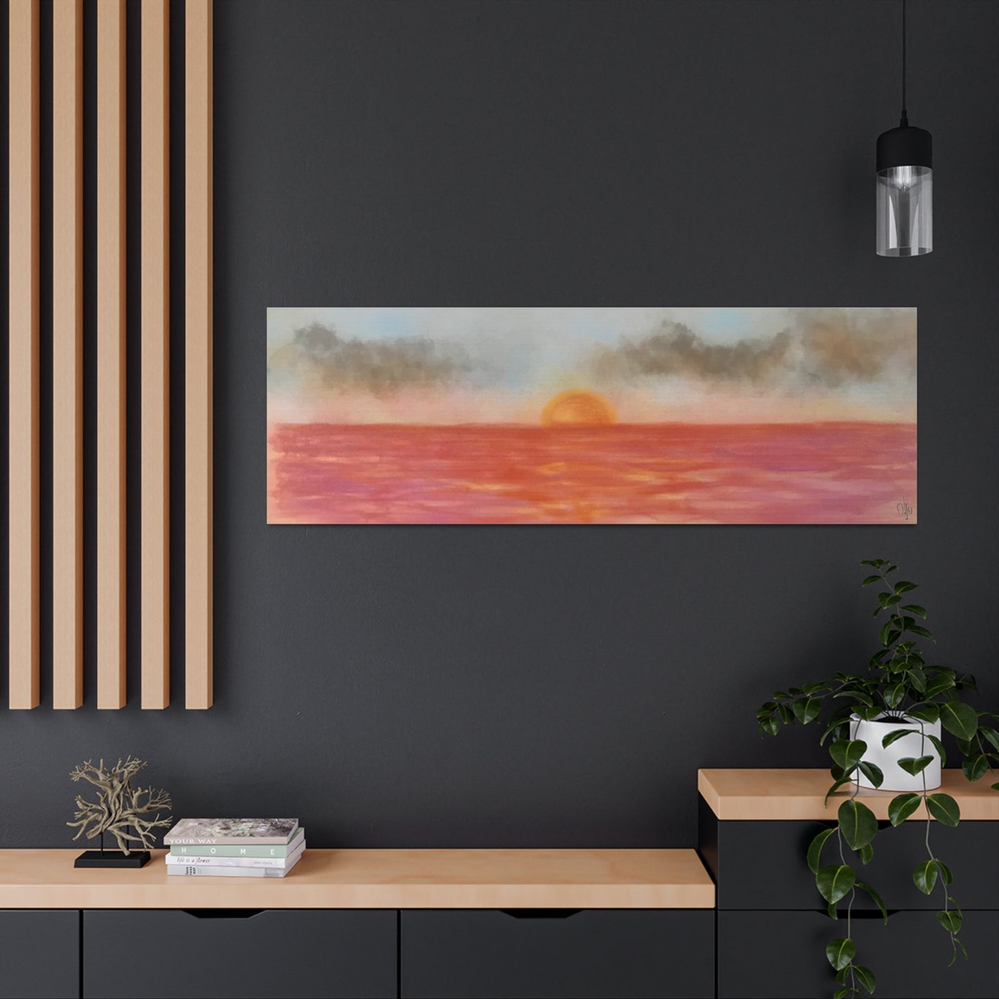 Red Sunset Canvas Print - Alja Design