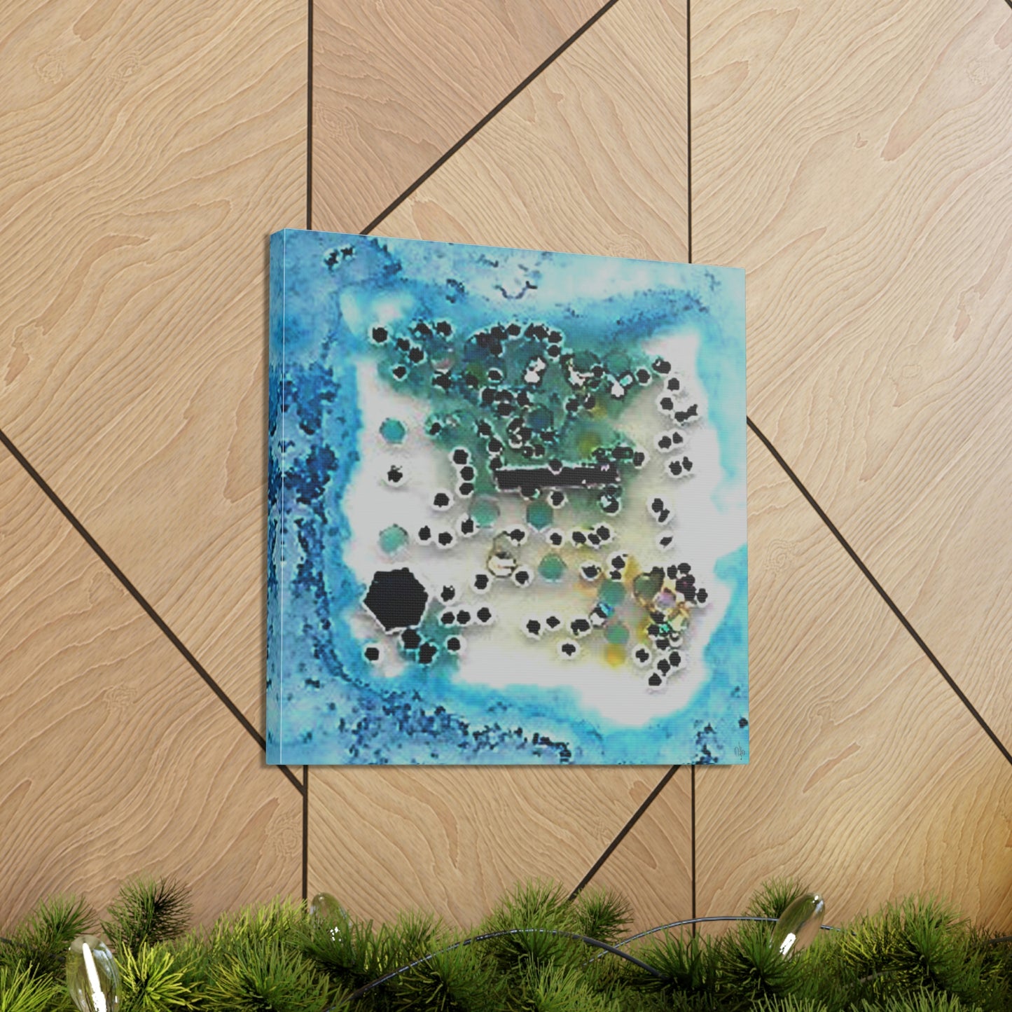 Fractal Blue 1 Canvas Print - Alja Design