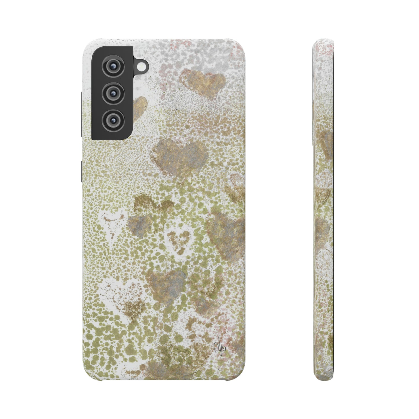iPhone Samsung Galaxy Pixel5G Snap Case Phone Case Green Hearts - Alja Design