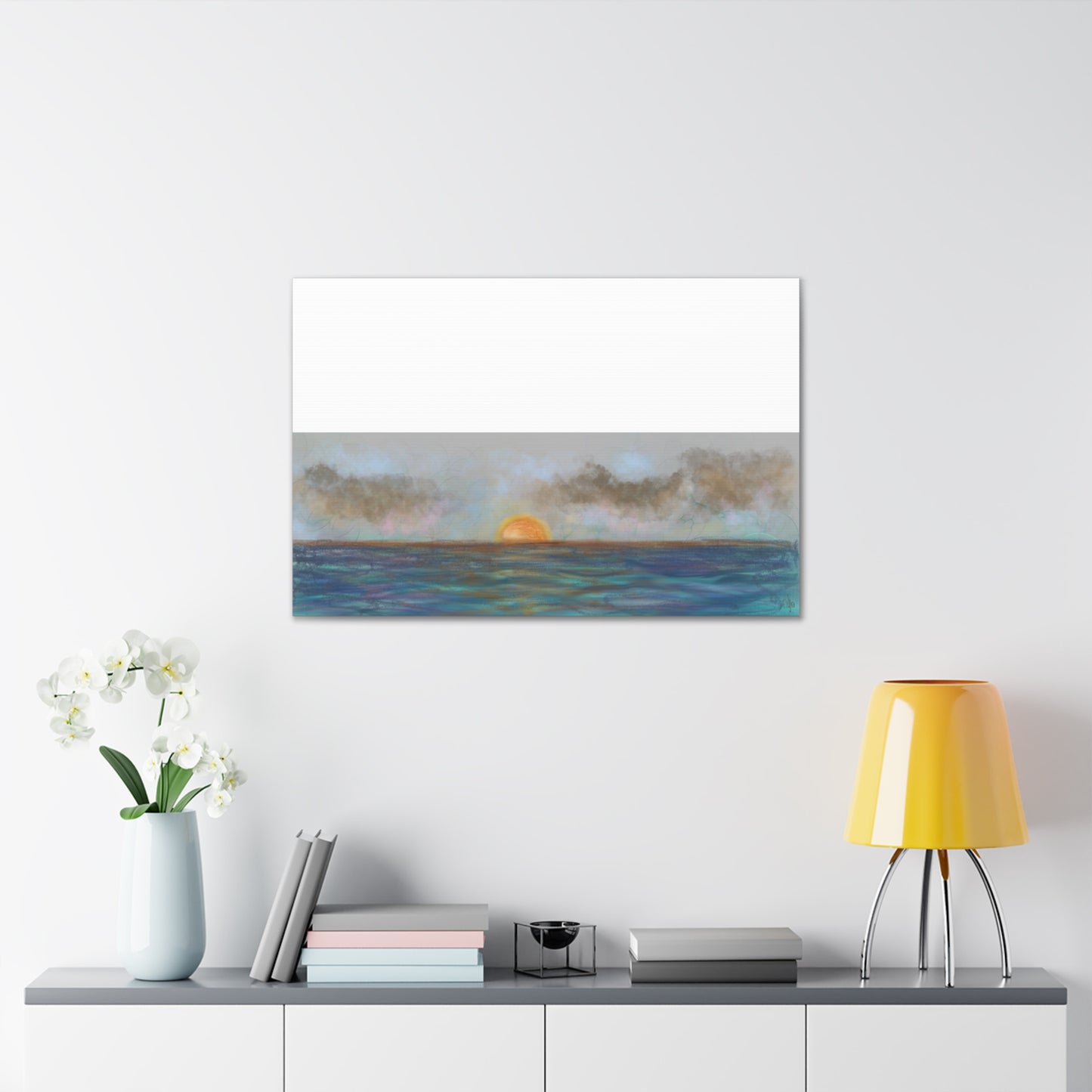 Blue Sunset Canvas Print - Alja Design