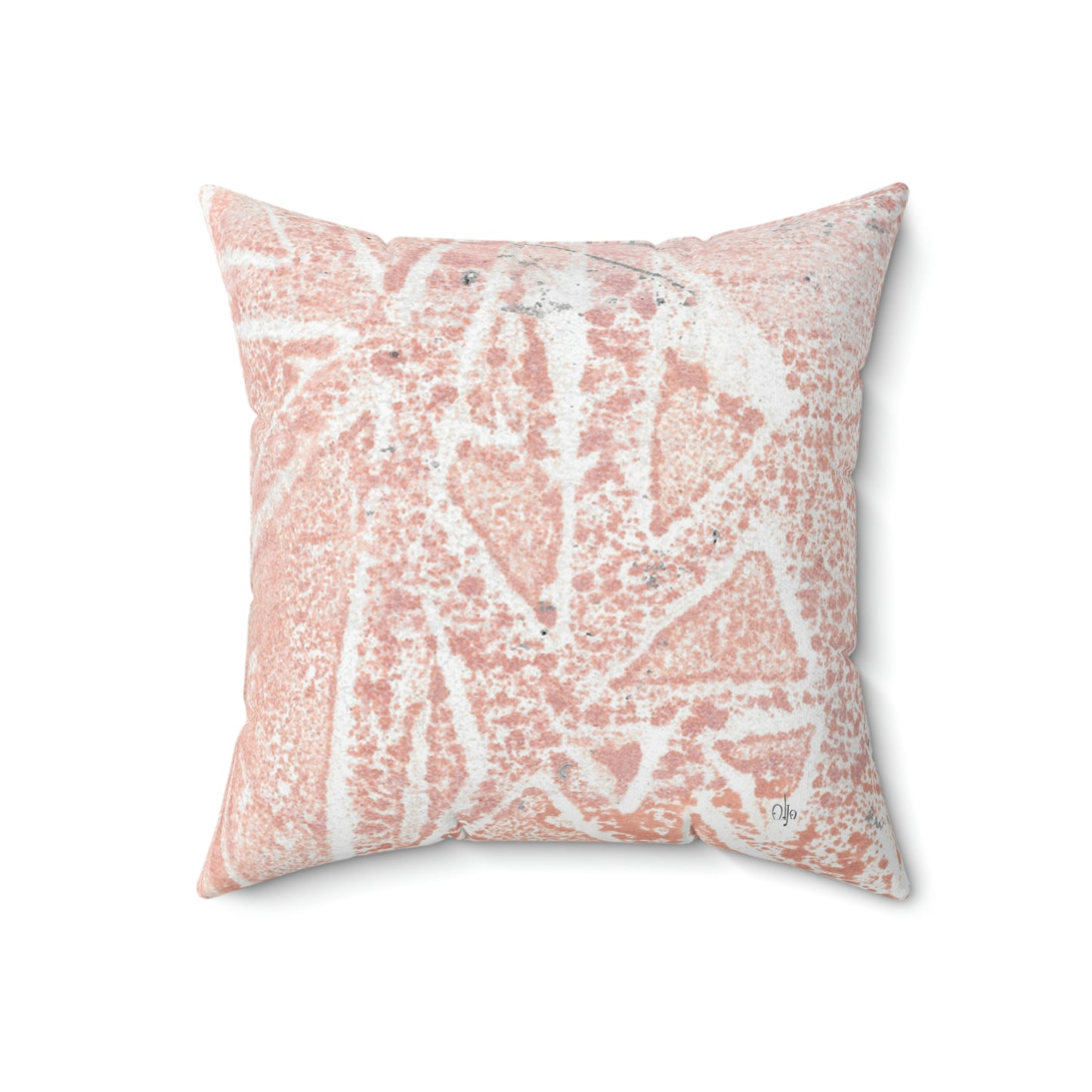 Red Triangles Square Pillow - Alja Design