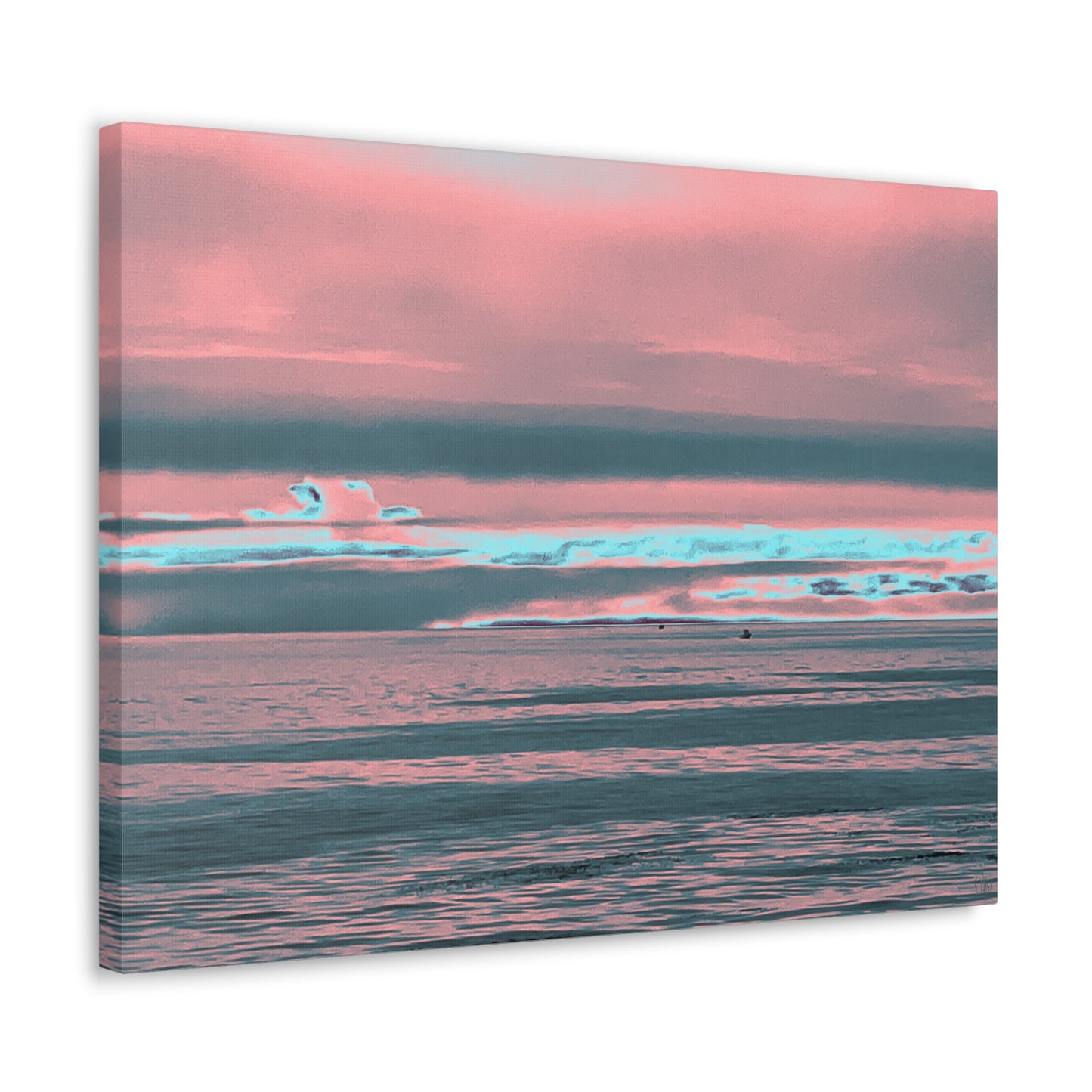 Grey Fog, Silver Ocean Canvas Print