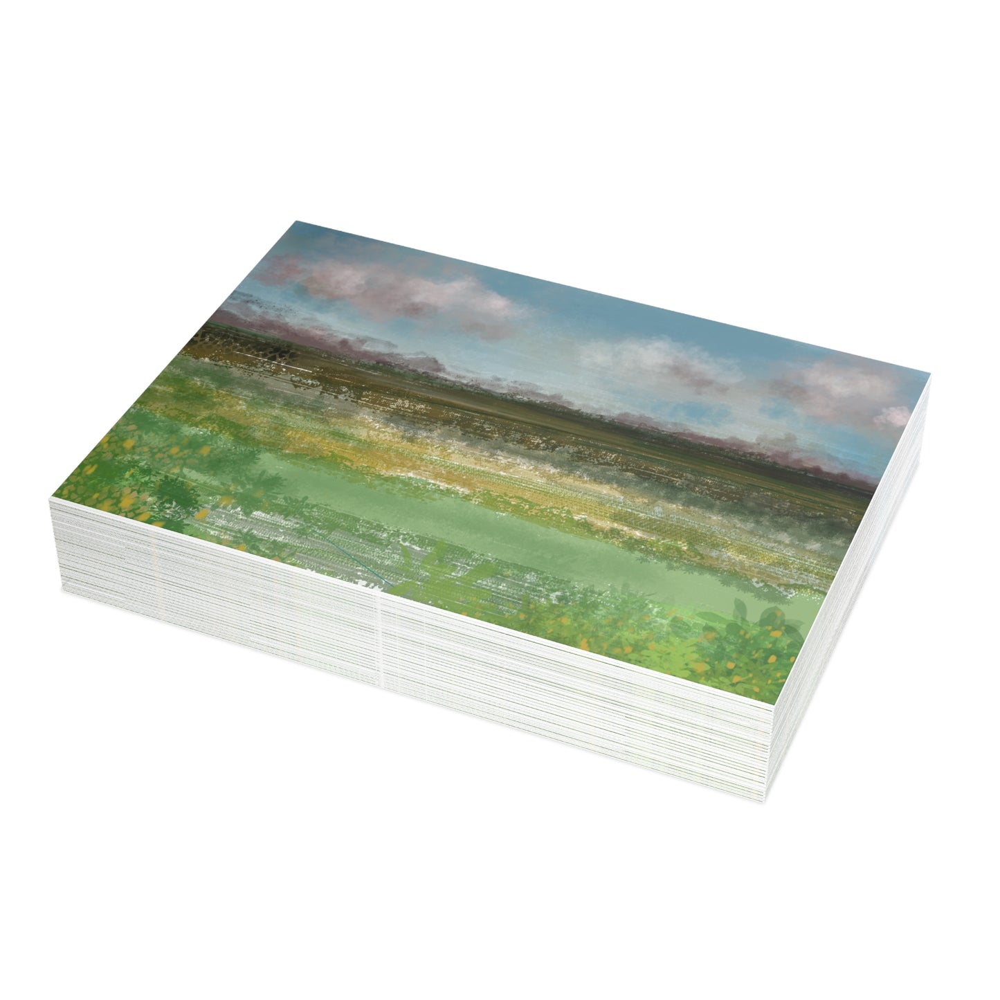 Abstract Coastal 10 Folded Greeting Card