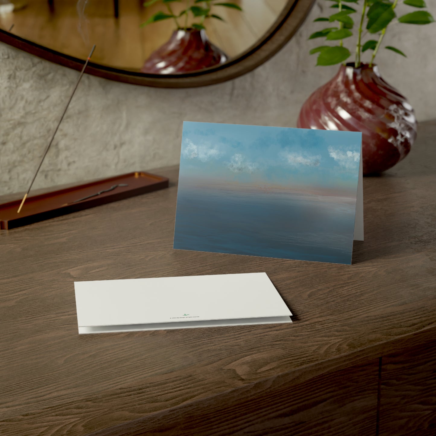 Abstract Coastal 9 Folded Greeting Card