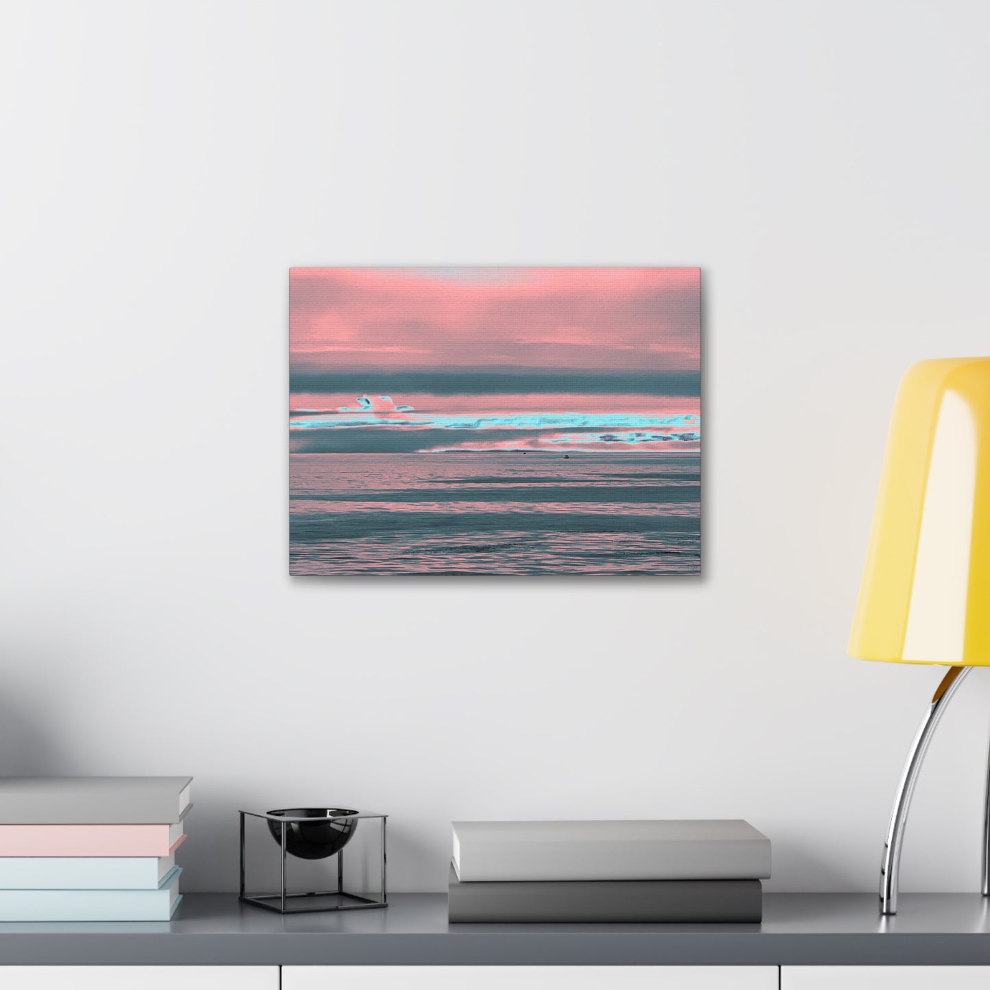 Grey Fog, Silver Ocean Canvas Print