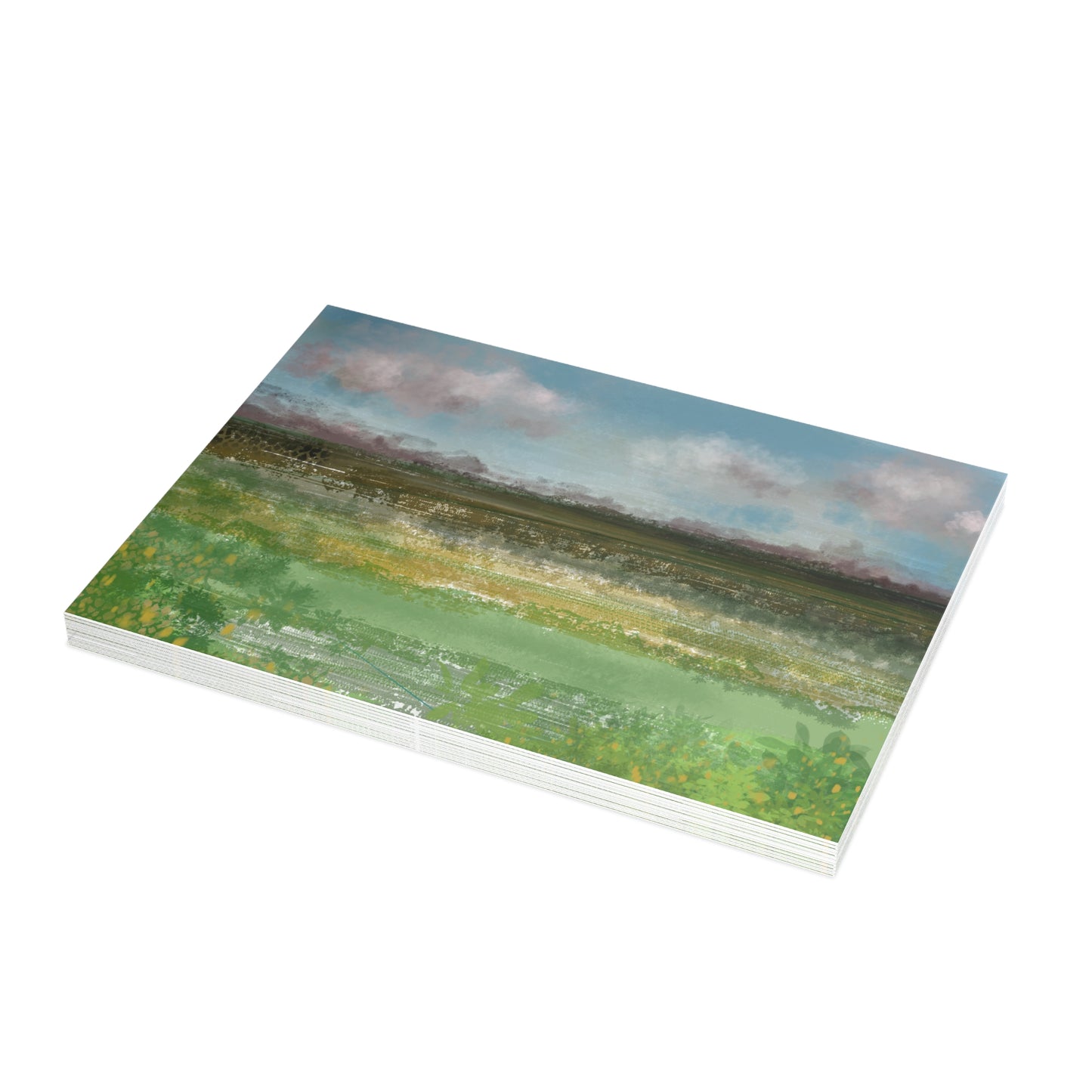 Abstract Coastal 10 Folded Greeting Card