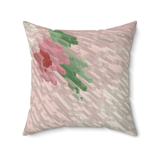 Roses Steps Bricks Square Pillow - Alja Design