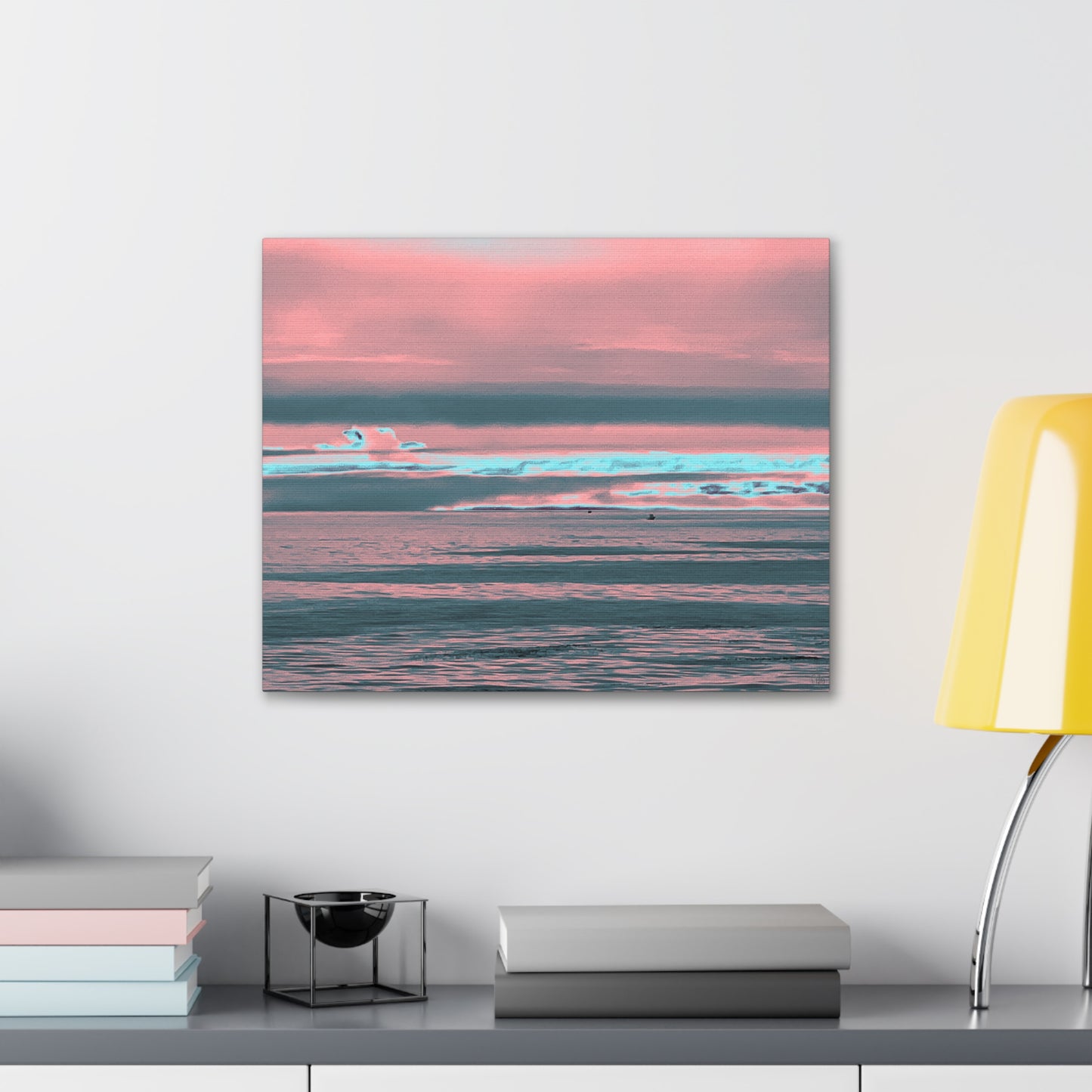 Grey Fog, Silver Ocean Canvas Print