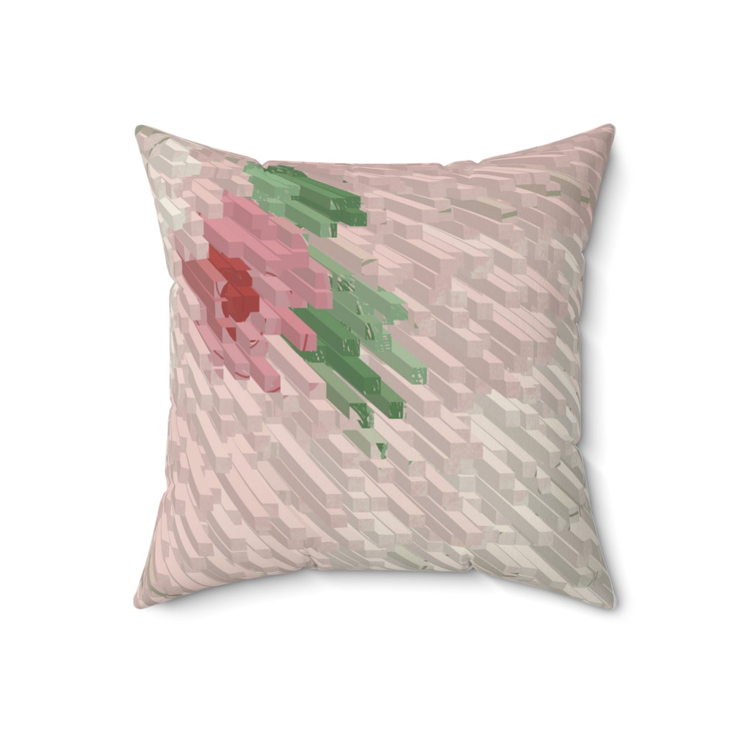 Roses Steps Bricks Square Pillow - Alja Design