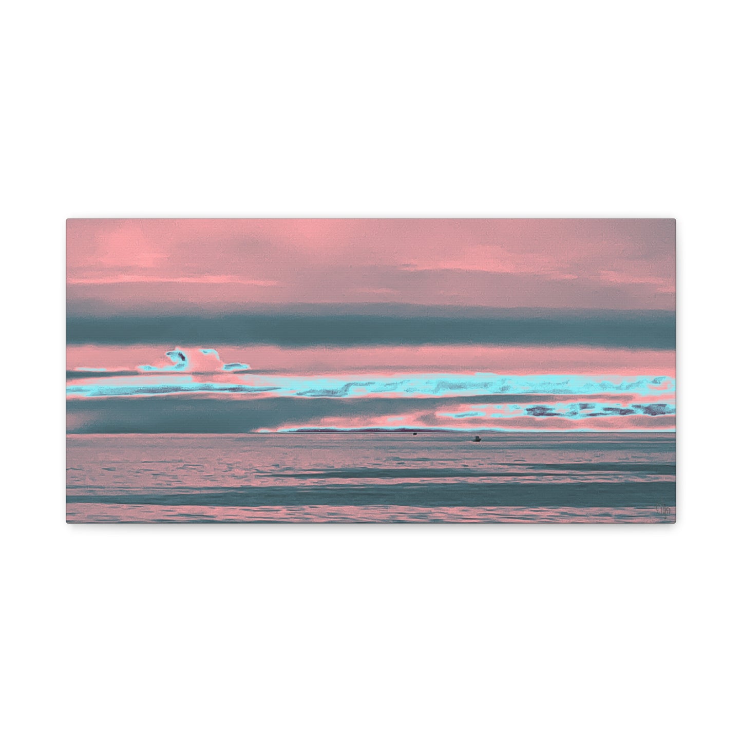 Grey Fog, Silver Ocean Canvas Print