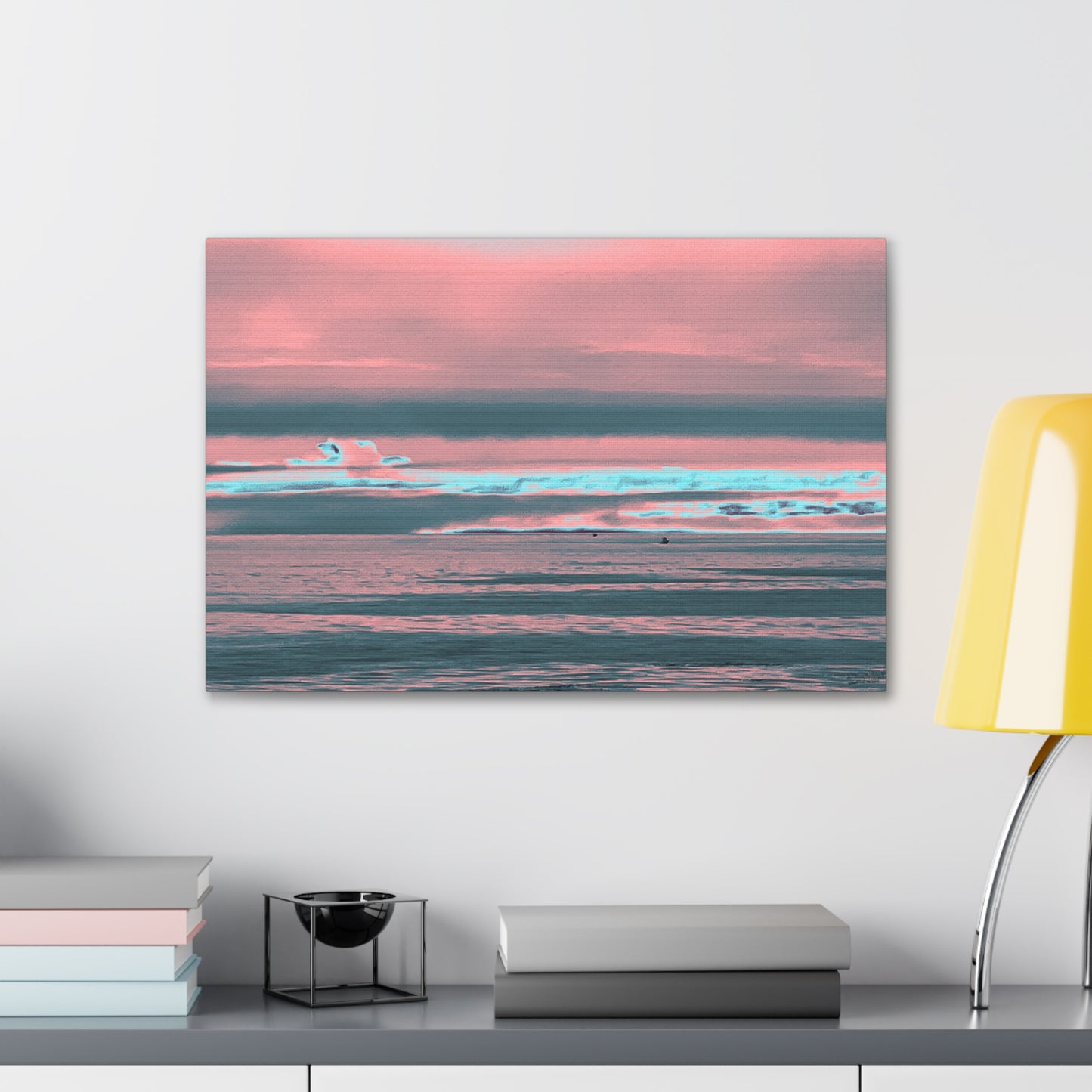 Grey Fog, Silver Ocean Canvas Print