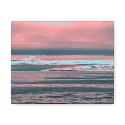 Grey Fog, Silver Ocean Canvas Print