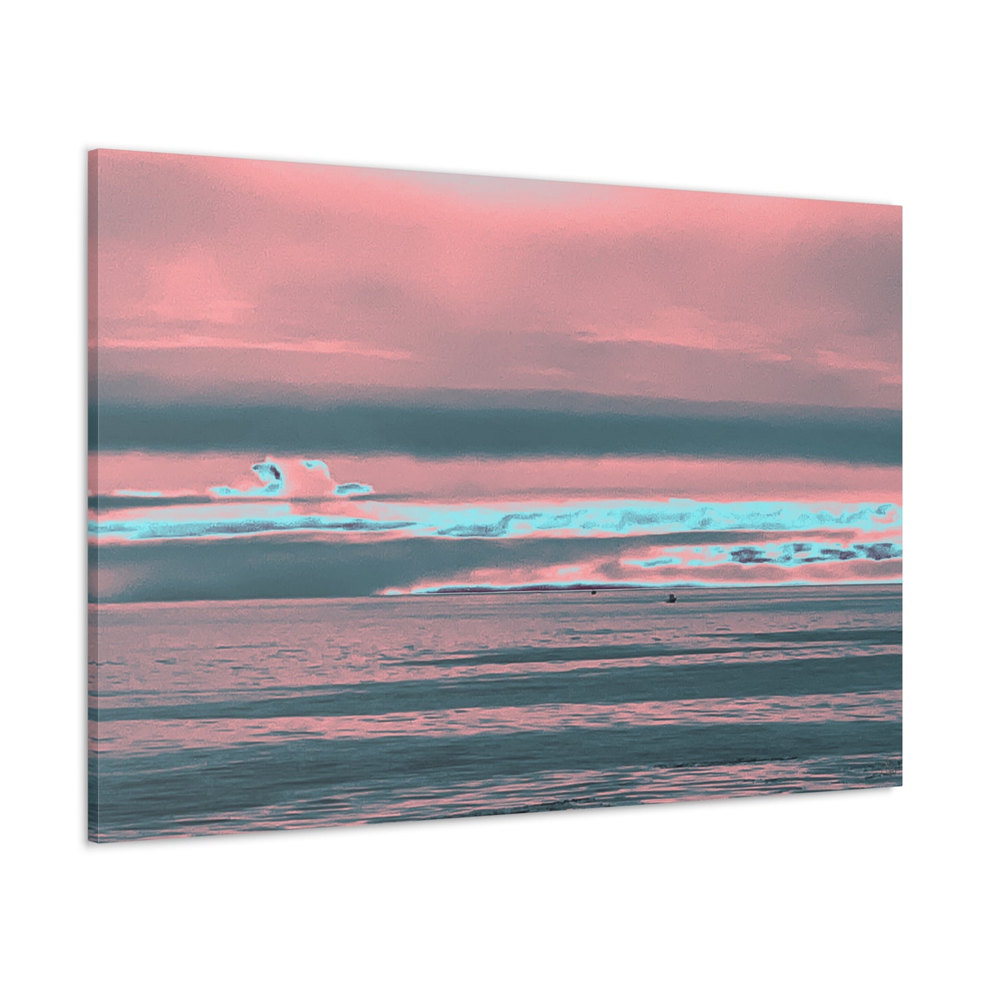 Grey Fog, Silver Ocean Canvas Print