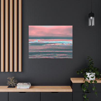 Grey Fog, Silver Ocean Canvas Print