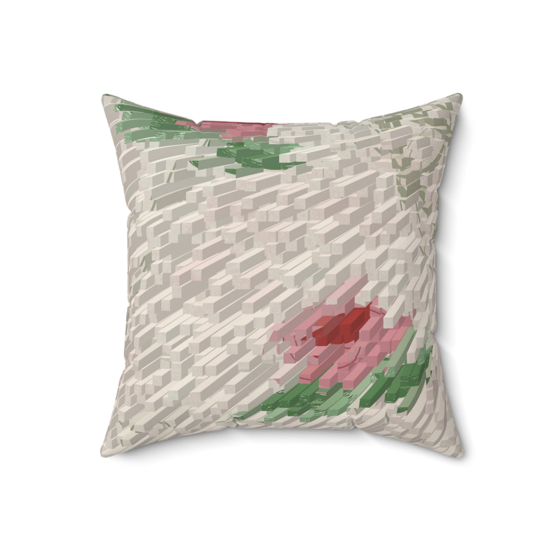 Roses Steps Bricks Square Pillow - Alja Design