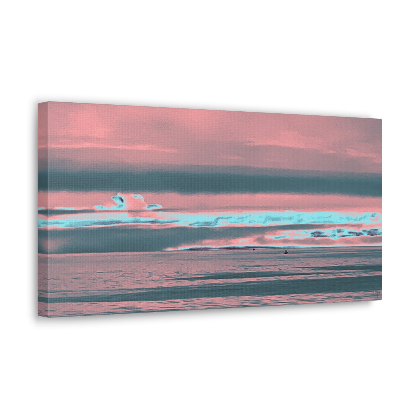 Grey Fog, Silver Ocean Canvas Print