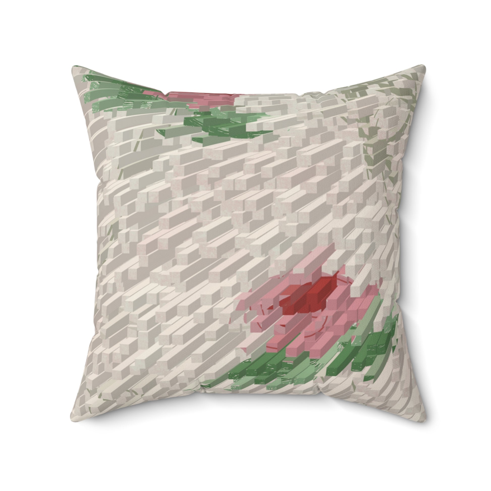 Roses Steps Bricks Square Pillow - Alja Design