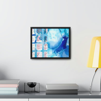 Blue Ice 10 Framed Canvas Print - Alja Design