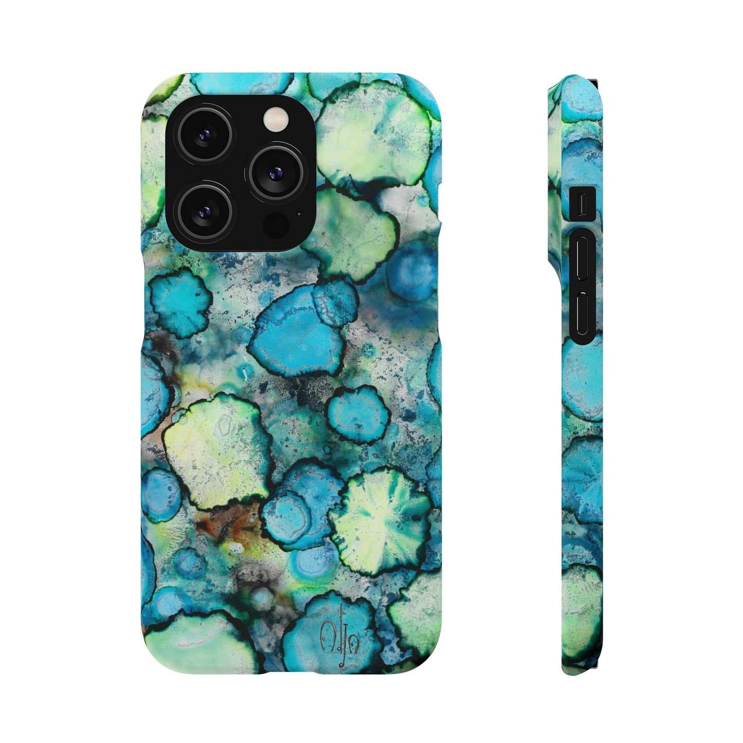 iPhone Samsung Galaxy Pixel5G Snap Case Phone Case Blue Bubbles