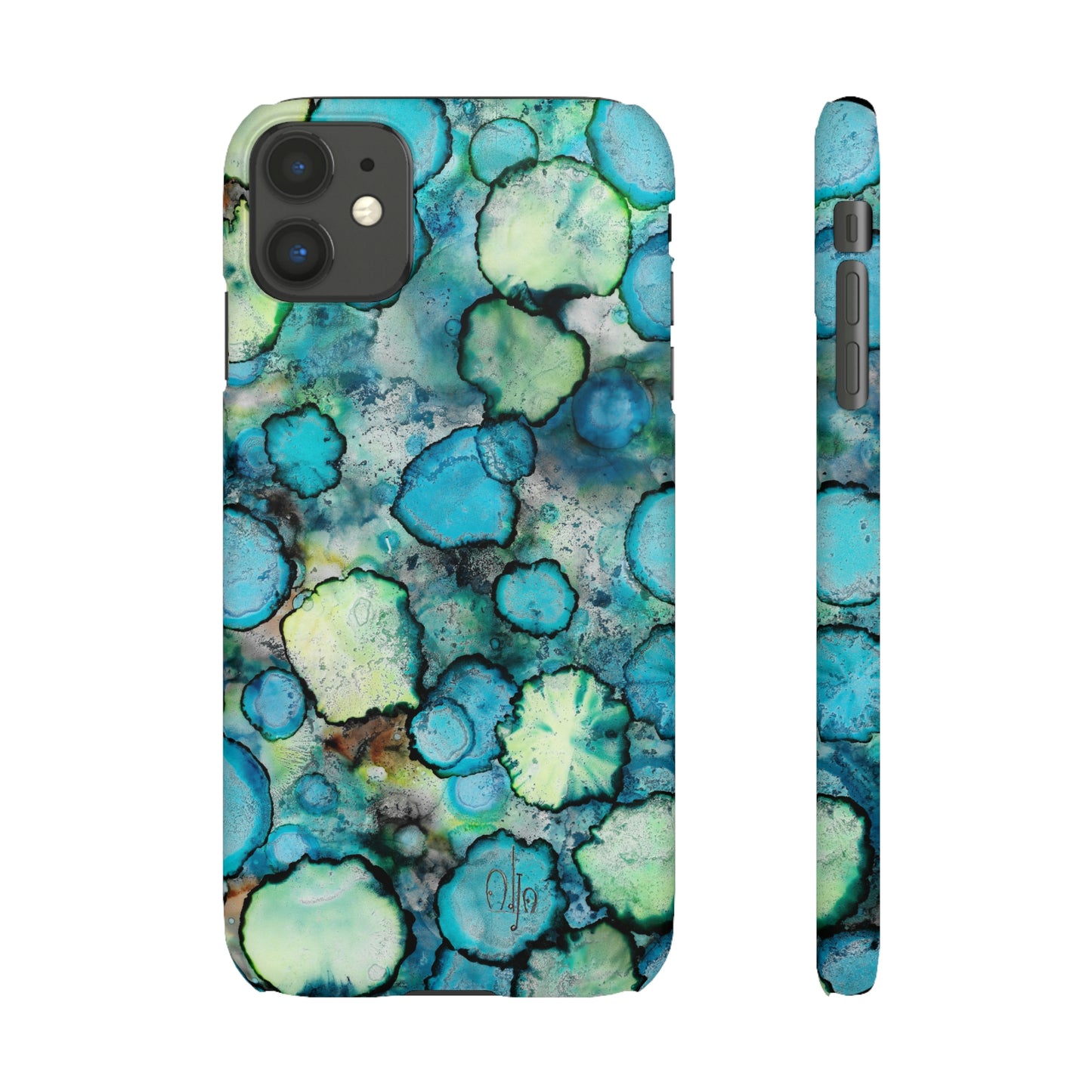 iPhone Samsung Galaxy Pixel5G Snap Case Phone Case Blue Bubbles