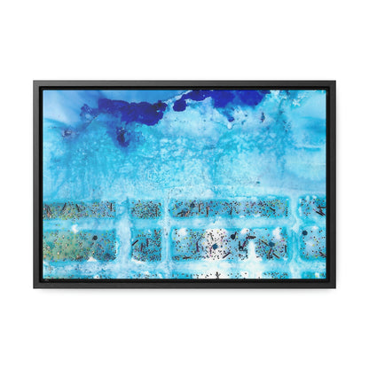 Blue Ice 8 Framed Canvas Print - Alja Design