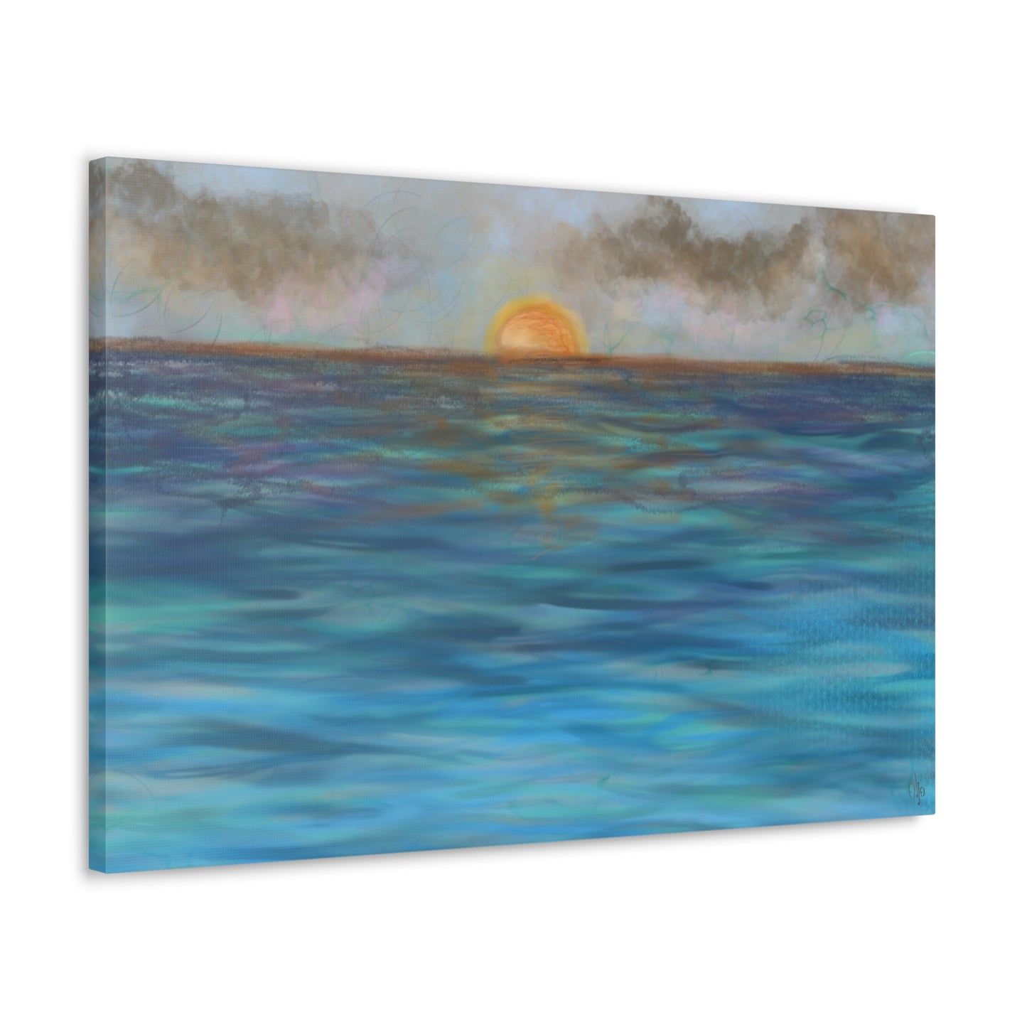 Blue Sunset Canvas Print - Alja Design