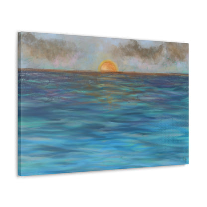 Blue Sunset Canvas Print - Alja Design