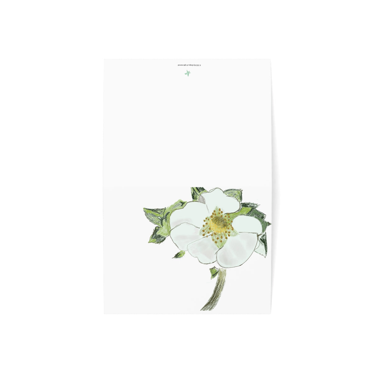 Strawberry Blossom Folded Greeting Card